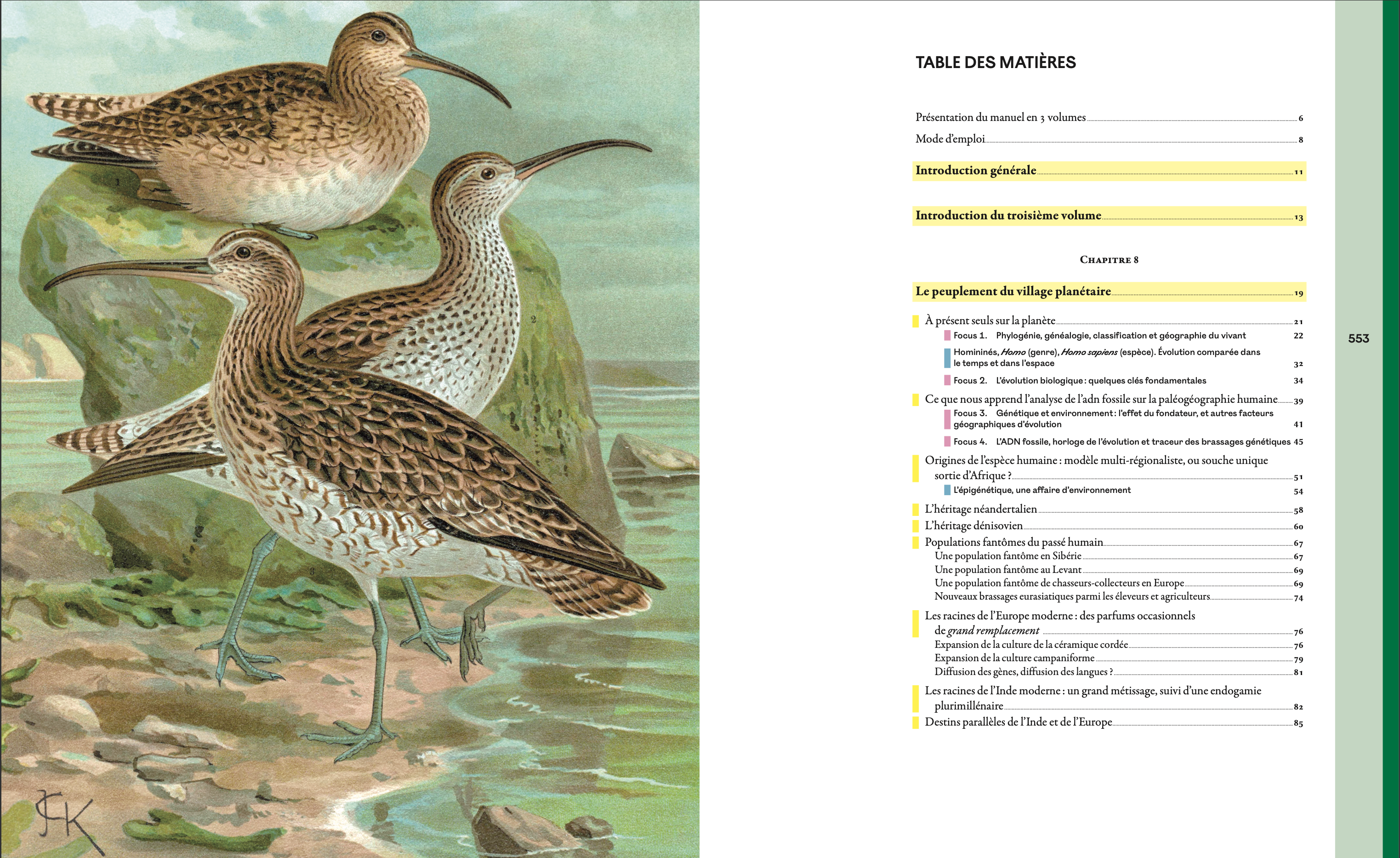 table des matière 1